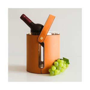 Leather Ice Bucket for Home Bar | Modern Wine Cooler | Bar Accessory | Wine & Champagne Chiller | Barware Decor | Wine Cooler | Bar Decor bild 1