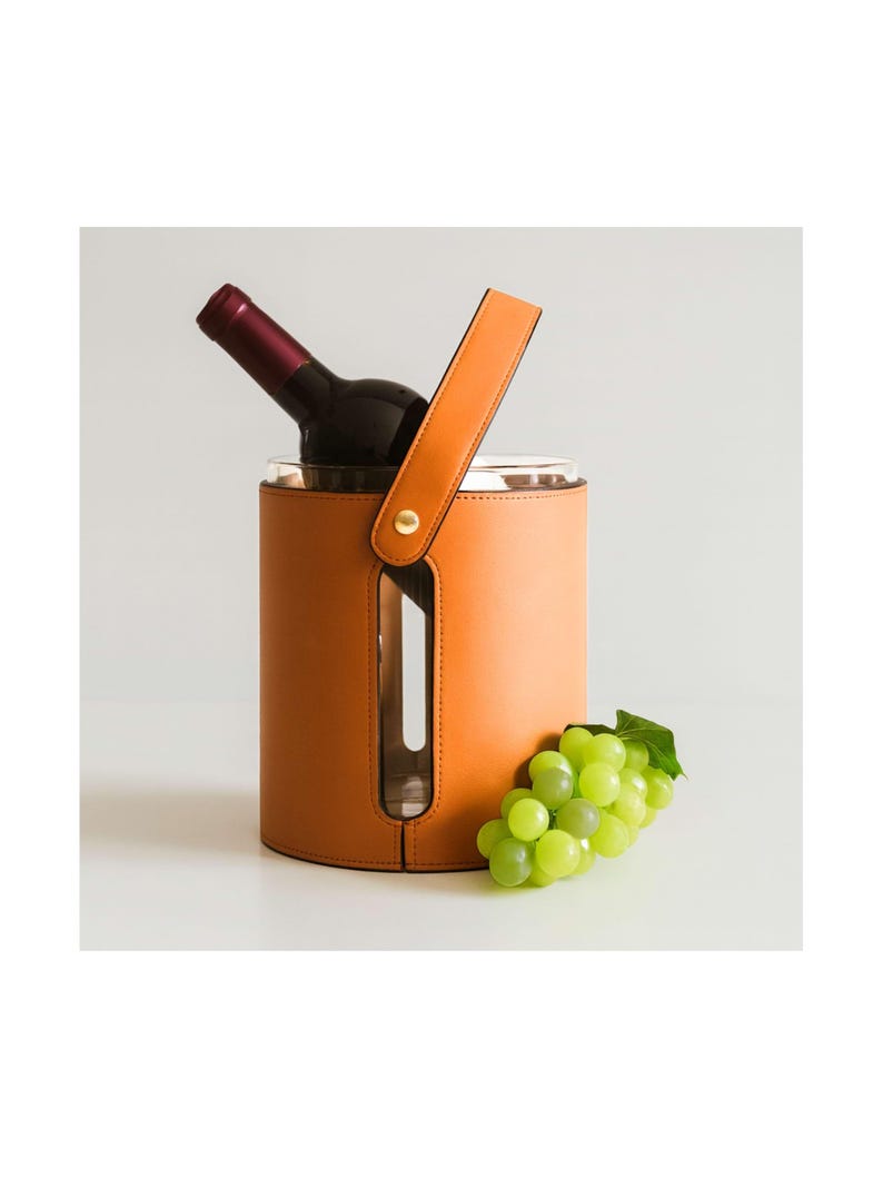 Leather Ice Bucket for Home Bar | Modern Wine Cooler | Bar Accessory | Wine & Champagne Chiller | Barware Decor | Wine Cooler | Bar Decor bild 1