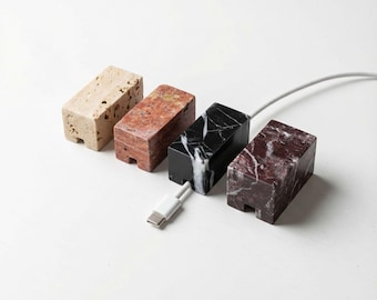 2er Set - Marmor Kabelhalter, Ladekabelhalter für Laptop Kabel, Marmor Kabelhalter | Schreibtisch Organizer,Draht Organizer,Schnur Halter