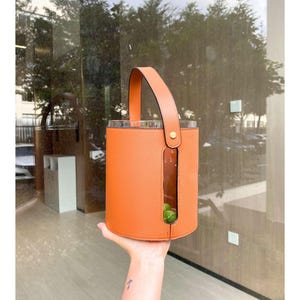 Leather Ice Bucket for Home Bar | Modern Wine Cooler | Bar Accessory | Wine & Champagne Chiller | Barware Decor | Wine Cooler | Bar Decor bild 6