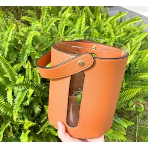 Leather Ice Bucket for Home Bar | Modern Wine Cooler | Bar Accessory | Wine & Champagne Chiller | Barware Decor | Wine Cooler | Bar Decor bild 2