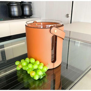Leather Ice Bucket for Home Bar | Modern Wine Cooler | Bar Accessory | Wine & Champagne Chiller | Barware Decor | Wine Cooler | Bar Decor bild 4