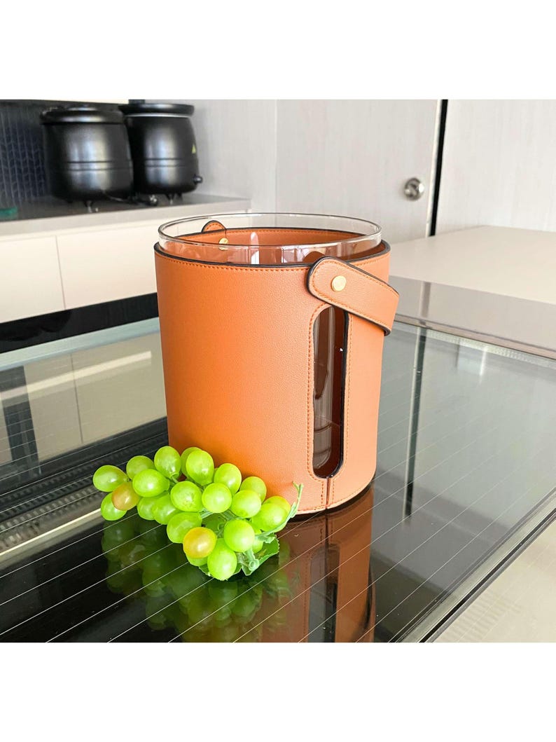 Leather Ice Bucket for Home Bar | Modern Wine Cooler | Bar Accessory | Wine & Champagne Chiller | Barware Decor | Wine Cooler | Bar Decor bild 4