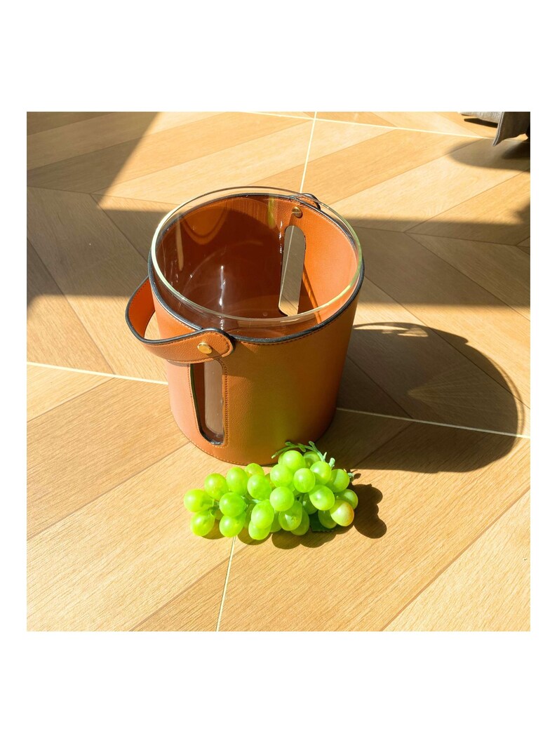 Leather Ice Bucket for Home Bar | Modern Wine Cooler | Bar Accessory | Wine & Champagne Chiller | Barware Decor | Wine Cooler | Bar Decor bild 5