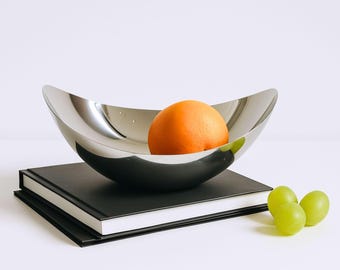 Modern Stainless Steel Fruit Bowl | Home Decor | Metal Salad Bowl | Elegant Serving Dish | Fruit Basket | Fruit Tray | Salad Serving Bowl