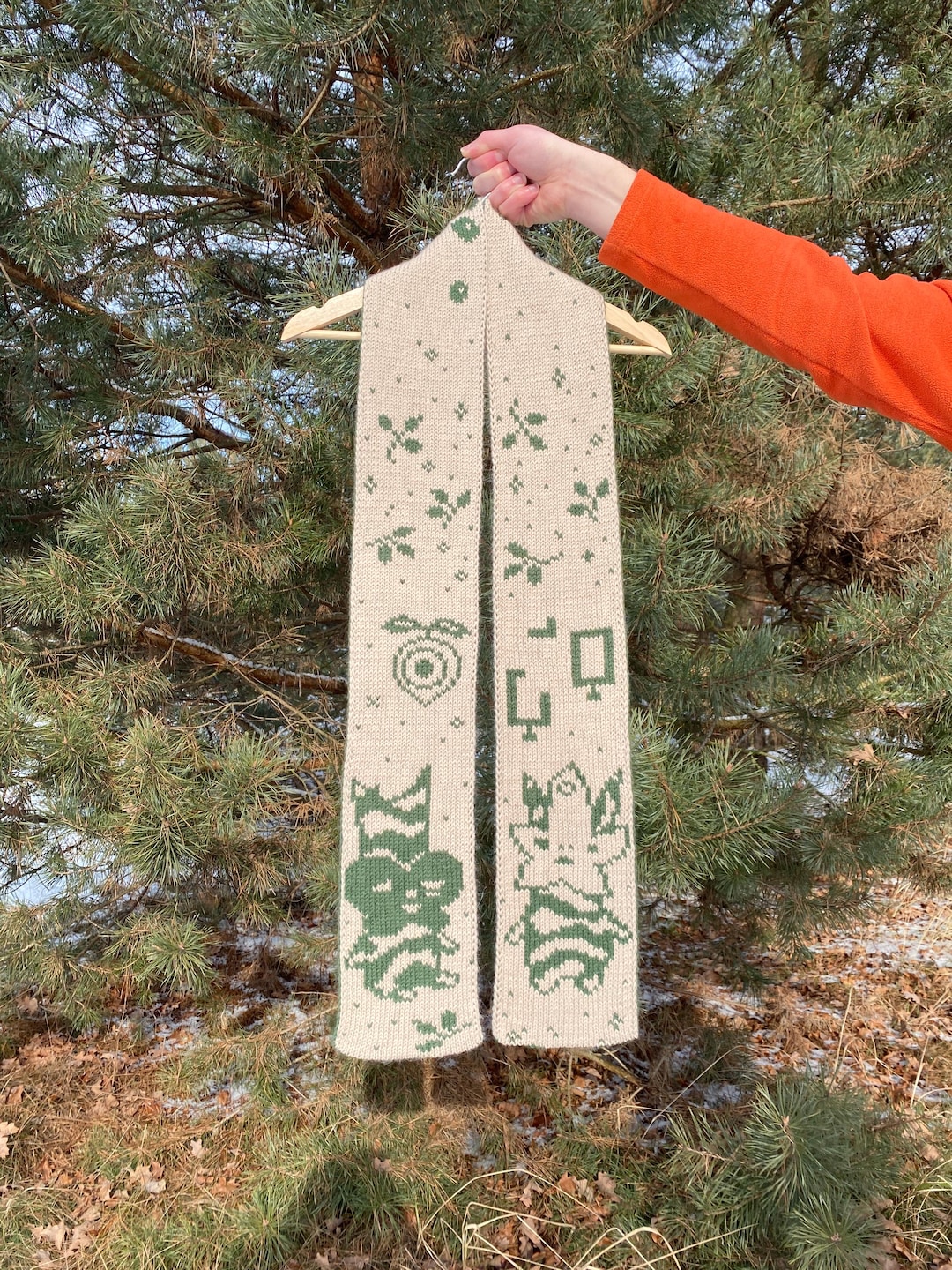 Spirits of the Forest Scarf - (PDF) Knitting Pattern for Double