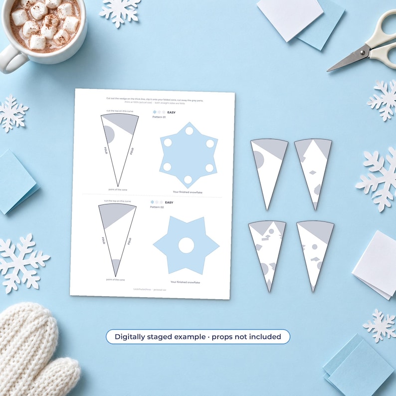 Paper Snowflake Templates Printable, 80 Cut and Fold Snowflake Patterns ...