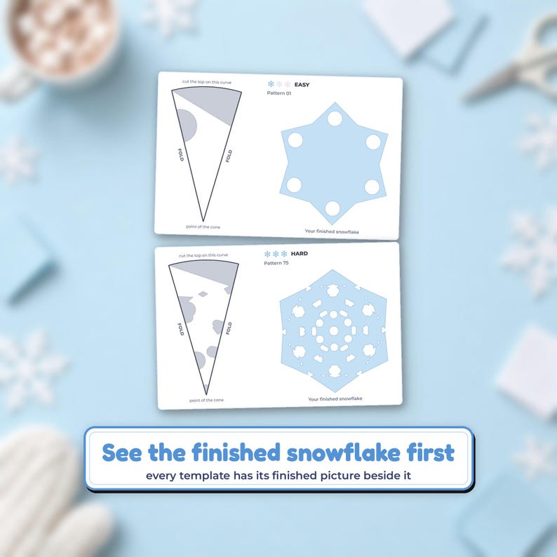 Paper Snowflake Templates Printable, 80 Cut and Fold Snowflake Patterns ...