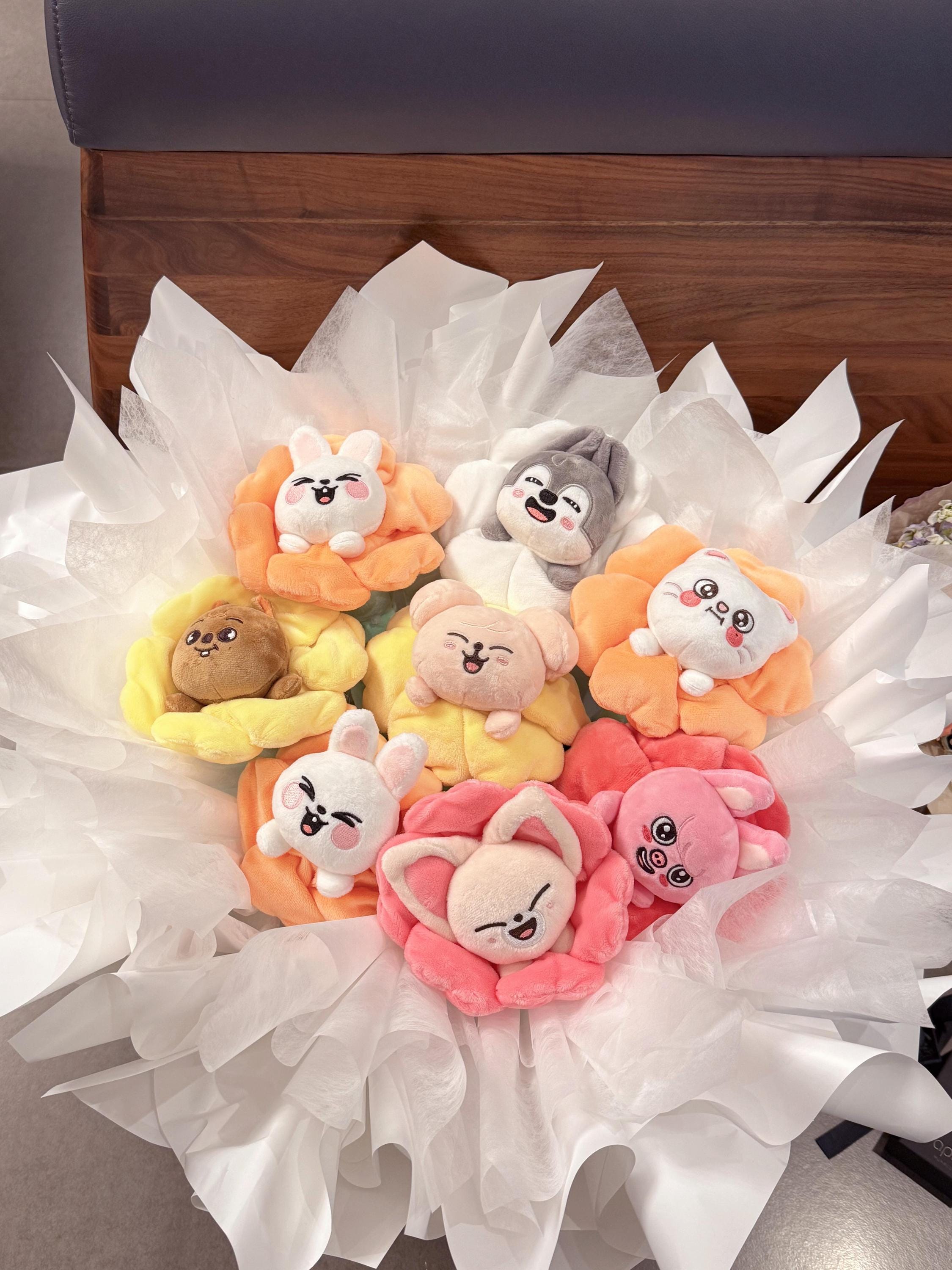 Stray Kids Floral Pencil Case |skzoo-inspired Plush Pouch |kpop