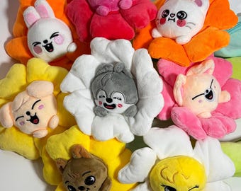 Stray Kids Floral Pencil Case |SKZOO-Inspired Plush Pouch |Kpop Gift For STAY| Stray kids plush bouquet