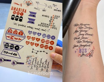 Tatuagem temporária Kpop Arirang para ARMY | Tatuagem da constelação BT Ursa Maior | Tatuagem 7 | Tatuagem Hooligan | Acessórios para shows de K-Pop