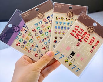 Kpop 3D Nail Stickers | B.T  Member Inspired Decals | TWICE Lovelys Nail Art | Gift for ARMY & ONCE｜Phone Kpop Sticker Decal