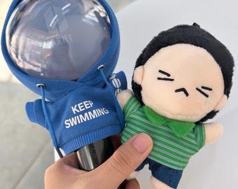 SUGA Inspired 10cm Plushie Doll & Swimming Hoodie Set | Lightstick Cover for ARMY | Agust D Fanmade Plush