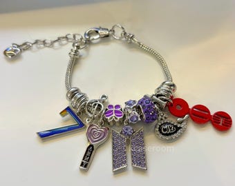 Army Charm Bracelet-Full Set| Kpop Jewelry for ARMY| Gift for ARMY| ARMY Merch Gift| Arirang Concert Accessory