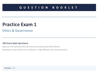 EG 10x Exámenes de práctica: CPA Australia - Ética y gobernanza Examen de práctica 1-10