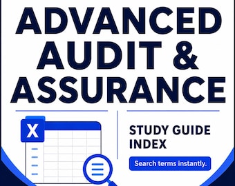 Study Guide Index: CPA Australia Advanced Audit & Assurance (AAA) Index - 7th Edition