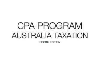 CPA Australia Australian Tax 8th Edition Study Guide pdf