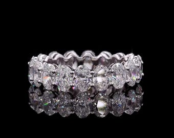 Radiant Oval Diamond Eternity Ring | 4.70 TCW Lab-Grown CVD Band