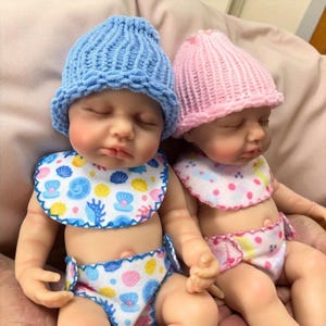 13&quot; Mini LouLou Reborn Twins – Full Solid Silicone Baby Doll Boy or Girl with Original Limbs, Lifelike Newborn Doll, Birthday & Christmas