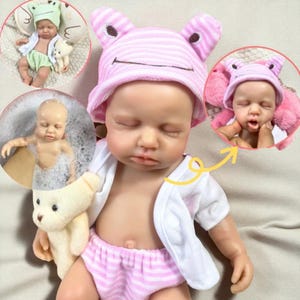 13&quot; Mini LouLou Reborn Doll – Full Solid Silicone Baby Girl or Boy, Lifelike Washable Soft Body, Realistic Newborn Doll, Birthday