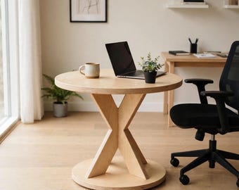 DIY Rotating Side Table Plans PDF, Beginner Woodworking Swivel End Table Plan, Easy Small Space Plant Stand Furniture Digital Download