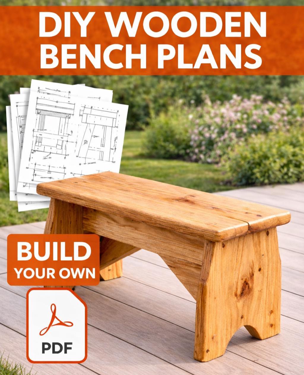 DIY Wooden Bench Plans PDF | Simple Outdoor Woodworking Project - Etsy