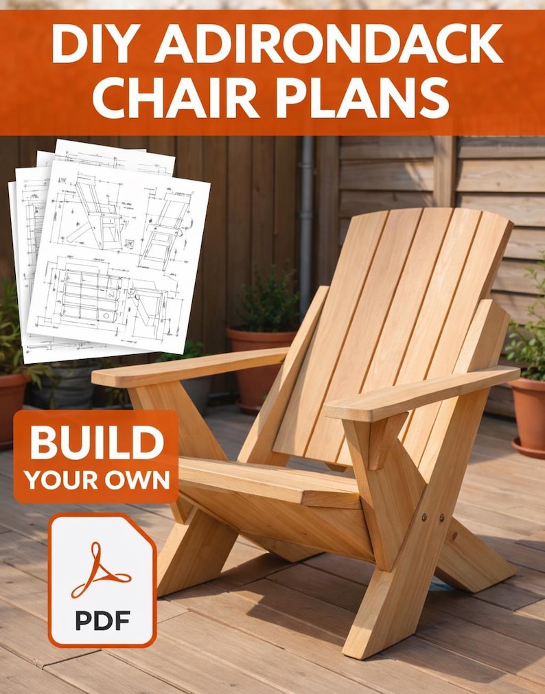 DIY Adirondack Chair Woodworking Plans (instant Download PDF) - Etsy