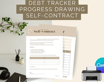 Debt Payoff Tracker Printable | Visual Progress Coloring Pages (Canva Editable, Instant Download)