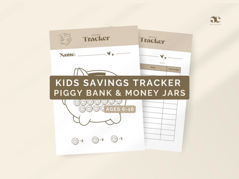 Kids Savings Tracker Printable – Piggy Bank & Money Jars (ages 6–16) - Etsy