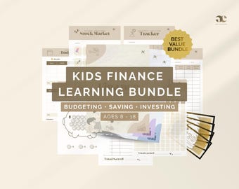 Kids Allowance Money Management Bundle, Printable Chore Chart, Teen Financial Literacy Worksheets, Ages 8-18