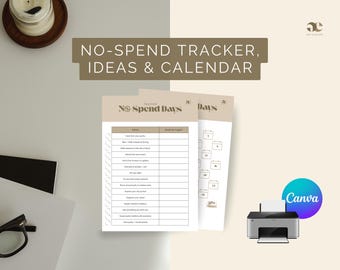 Calendario imprimible de ahorros y seguimiento del reto de no gastar (descarga digital)