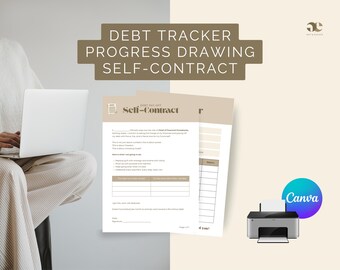 Debt Payoff Planner: Cash Stack Tracker, Motivational Quotes (Canva Editable, A4 Digital Download)