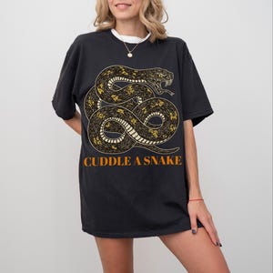 Cuddle A Snake Graphic Tee: Vintage Reptile Print T-Shirt