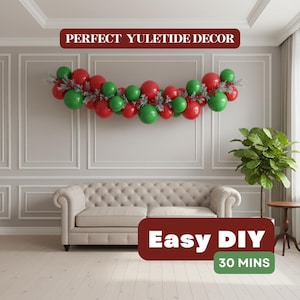 Kit de guirnalda de globos, decoración navideña para fiestas en rojo y verde claro, telón de fondo DIY para cumpleaños y graduaciones