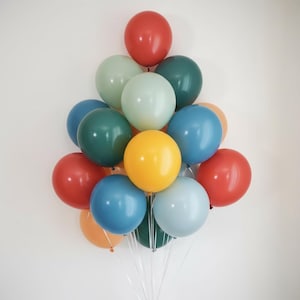 Boho Ballongset – Terrakotta, Senap, Salvia, Blå Festdekor