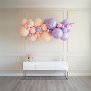 Pastel Balloon Garland Kit: Purple, Peach, Pink - Baby Shower, Princess Party