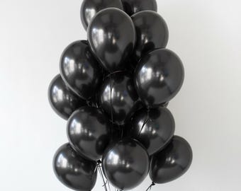 Ballons en latex noir mat - décoration de fête, bouquets de 30 cm (11 po.) (paquet de 15)