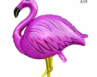 Globo gigante de flamenco de papel de aluminio con corona, decoración para fiestas tropicales, fiesta de cumpleaños de verano.