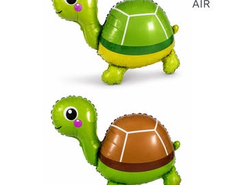 Globo de tortuga de papel de aluminio, decoración para fiesta oceánica, temática de animales para cumpleaños