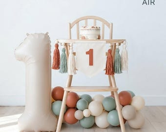 Guirnalda para silla alta de primer cumpleaños / Guirnalda de borlas estilo boho para sesión de fotos de "cake smash"
