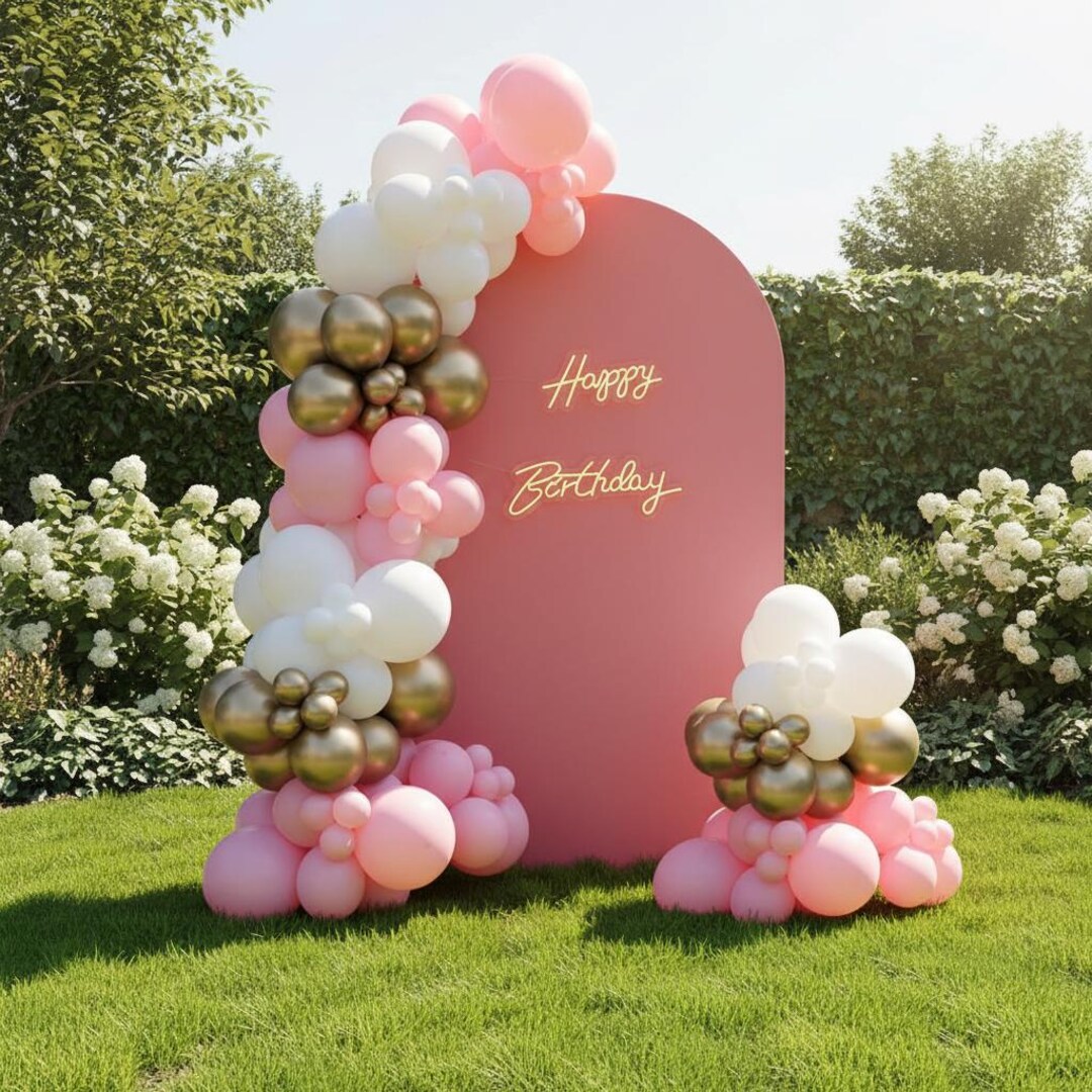 Pink Gold White Balloon Arch Kit, Princess Birthday Party Backdrop - Etsy