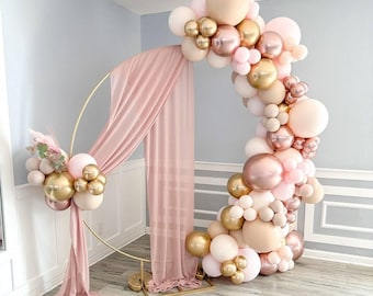 Blush Pink & Rose Gold Balloon Arch Kit: Wedding, Birthday, Baby Shower