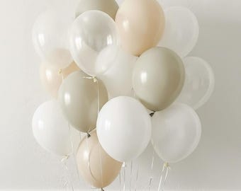 Kit de bouquet de ballons neutres, décoration de fête bohème, ballons pastels pour baby shower, style bio