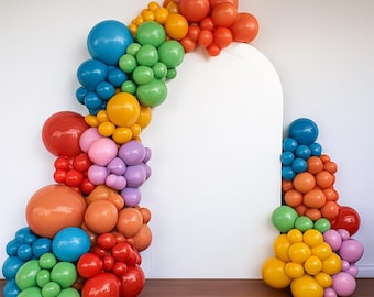 Kit fai da te per ghirlanda di palloncini arcobaleno: 180 palloncini in lattice, arco per feste