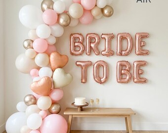 Kit de ballons « Future mariée » | Guirlande de lettres or rose, décoration pour enterrement de vie de jeune fille