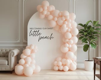 Kit de guirnalda de globos para baby shower de color melocotón / Decoración para fiestas DIY