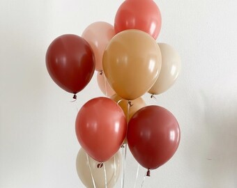 Kit de bouquet de ballons bohèmes, décoration de fête rose poudré moka sable terre cuite