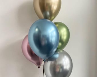 Kit de bouquet de ballons métalliques chromés, ballons de fête multicolores pour événements