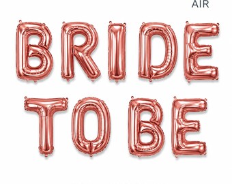 Globo con la inscripción "Bride To Be", letras de 16" en oro rosa metalizado / Decoraciones para despedida de soltera