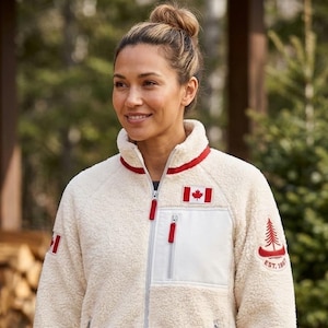 Veste en sherpa Shane Hollander - Manteau en polaire Maple Leaf Canada, vêtements chauffants inspirés de la rivalité